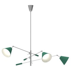 21st Century Triennale pendant lamp, chrome & green, Angelo Lelii, 2019, Italy