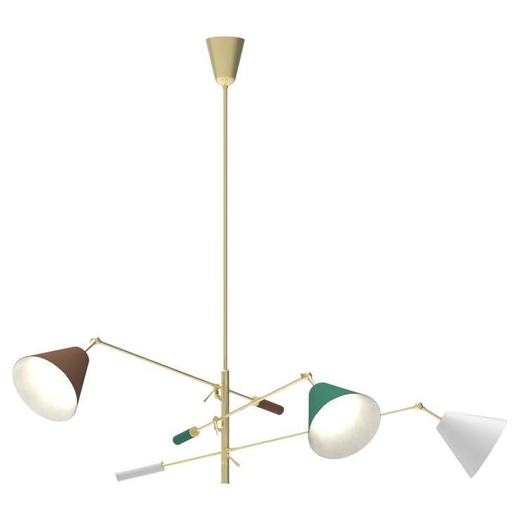 Lampe suspendue Triennale du 21e siècle, laiton&brun-vert-blanc, Greene & Greene, 2019, Italie