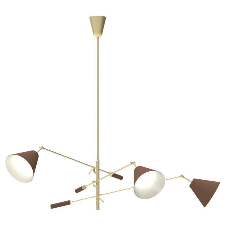 21st Century Triennale pendant lamp, brass & brown, Angelo Lelii, 2019, Italy