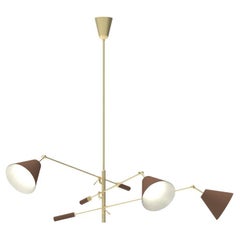 21st Century Triennale pendant lamp, brass & brown, Angelo Lelii, 2019, Italy
