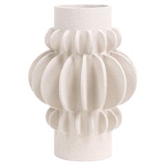 21st Century Triple Mille-Pattes Vase in White Ceramic, Hand-Crafted in France