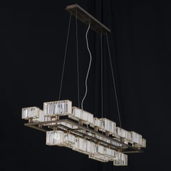 21st Century Tur Crystal and Satin Brass Chandelier by Patrizia Garganti