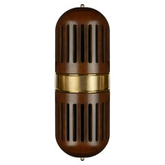 21st Turing Wall Lamp Walnut Wood Brass Handmade in Portugal by Wood Tailors