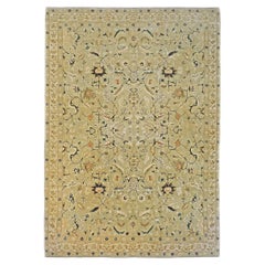 Tappeto Agra 9x12 Oliva chiara e kaki, fatto a mano, del 21° secolo, in Turchia