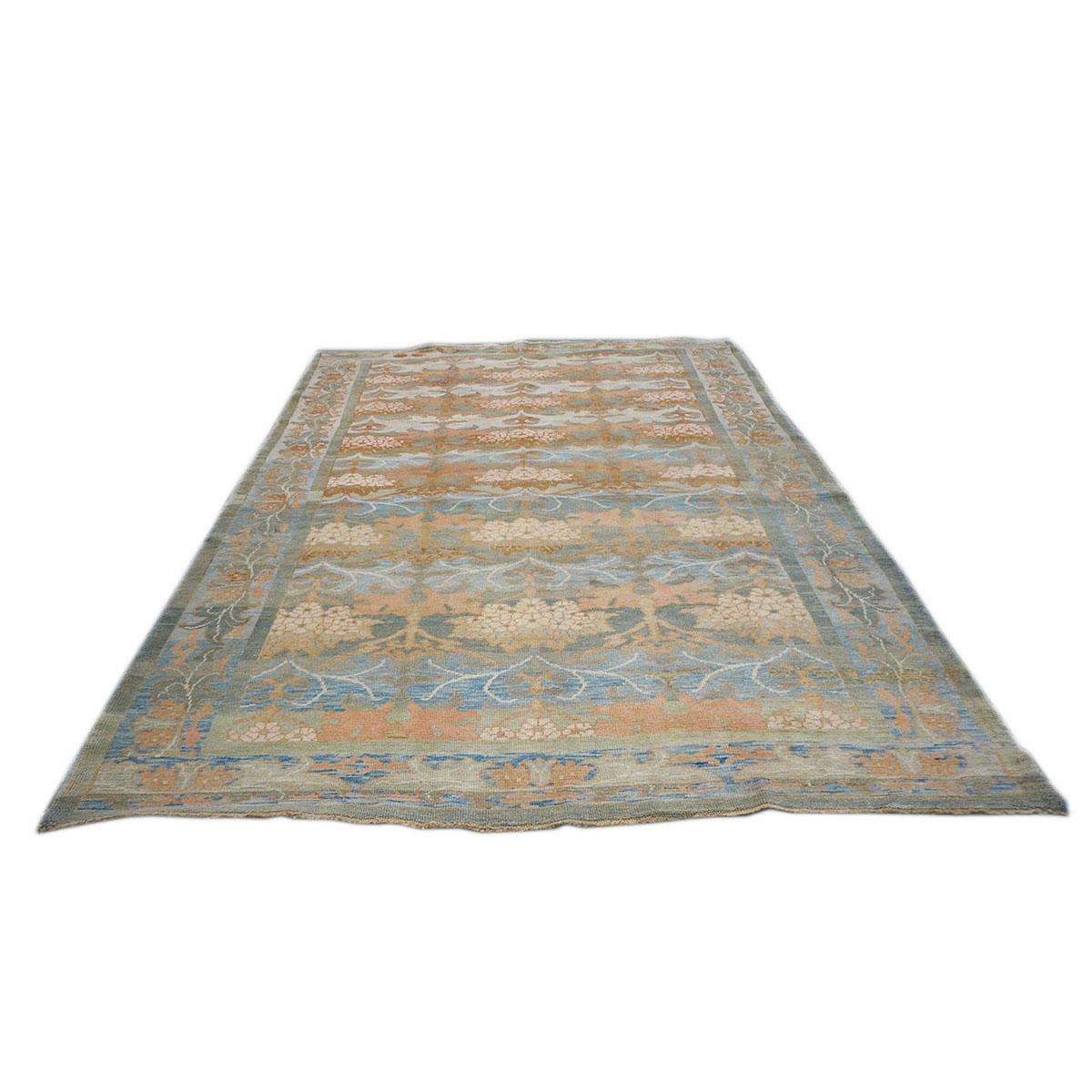 Donegal inspired oriental rug handwoven on our looms Exclusive Ashly Master Donegal production of 100% hand-spun vegetable-dyed wool. This rug is made with the exact methods from which they were made in the 1800s, it has a 1/4 inch thick pile. This