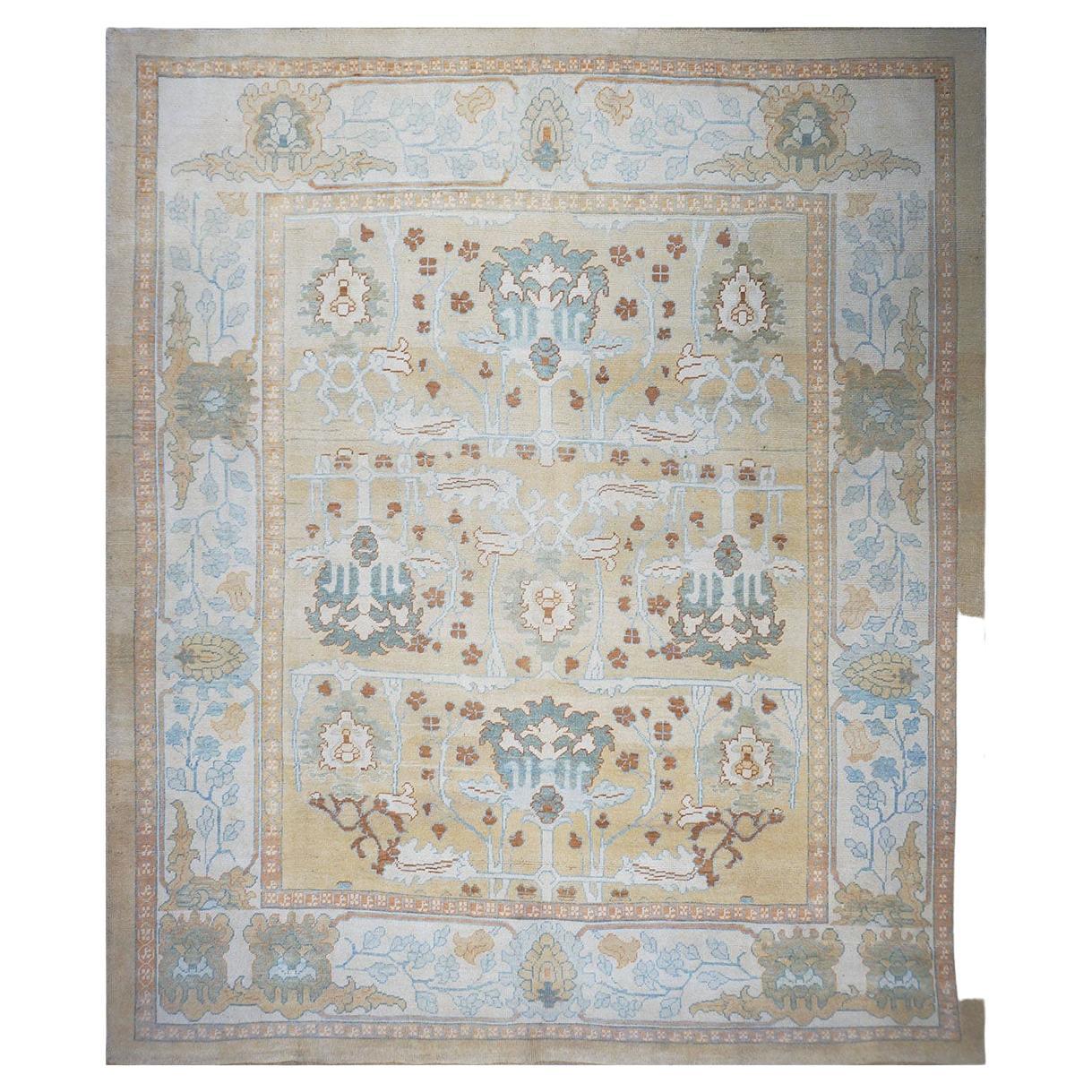 Donegal-inspired oriental rug handwoven on our looms Exclusive Ashly Master Donegal production of 100% hand-spun vegetable-dyed wool. This rug is made with the exact methods from which they were made in the 1800s, it has a 1/4 inch thick pile. This