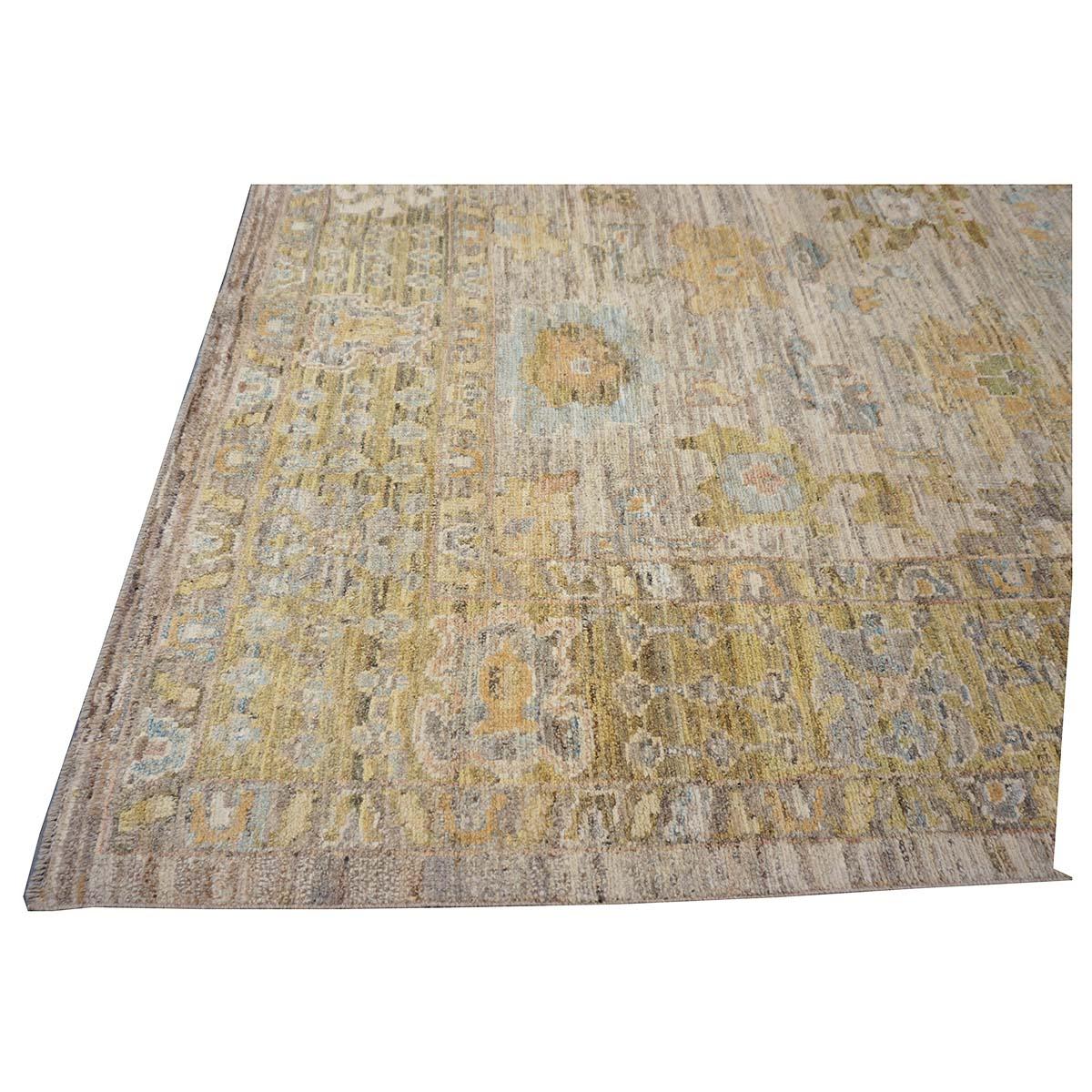 21. Jahrhundert Türkisch Oushak 10X13 Elfenbein, & Khaki Handmade Bereich Teppich im Angebot 4