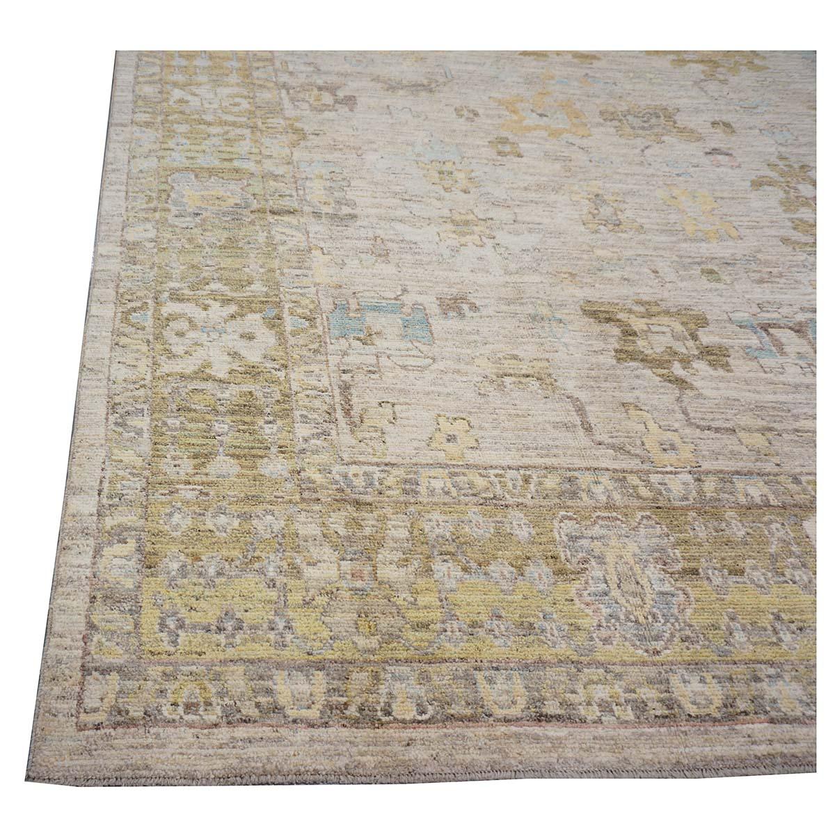 21. Jahrhundert Türkisch Oushak 10X13 Elfenbein, & Khaki Handmade Bereich Teppich im Angebot 7