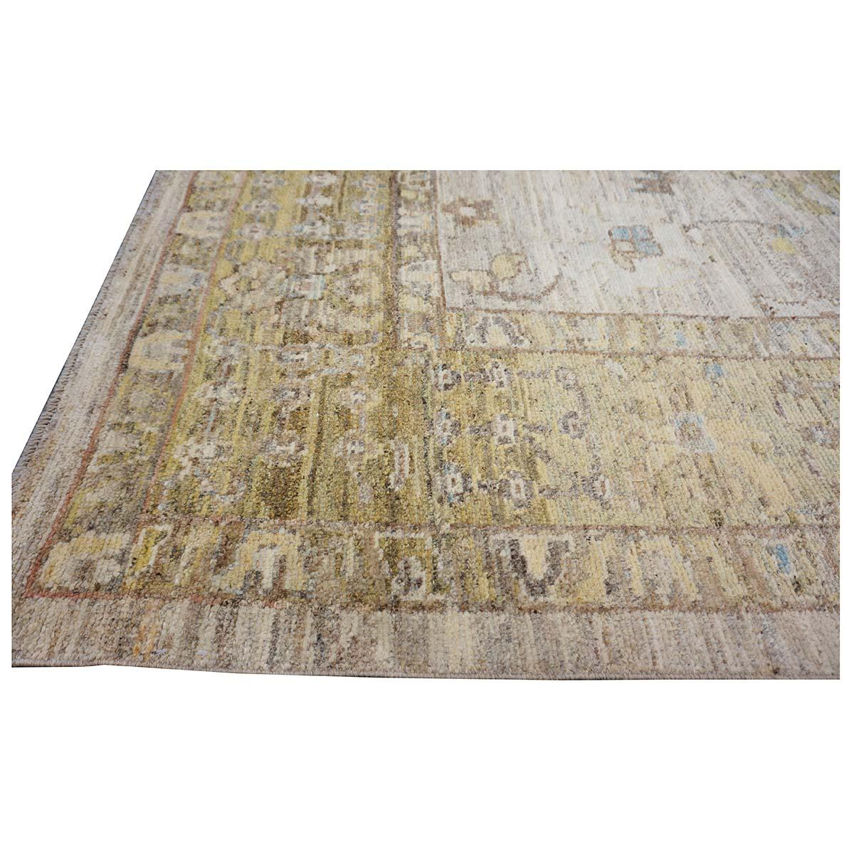 21. Jahrhundert Türkisch Oushak 10X13 Elfenbein, & Khaki Handmade Bereich Teppich (21. Jahrhundert und zeitgenössisch) im Angebot