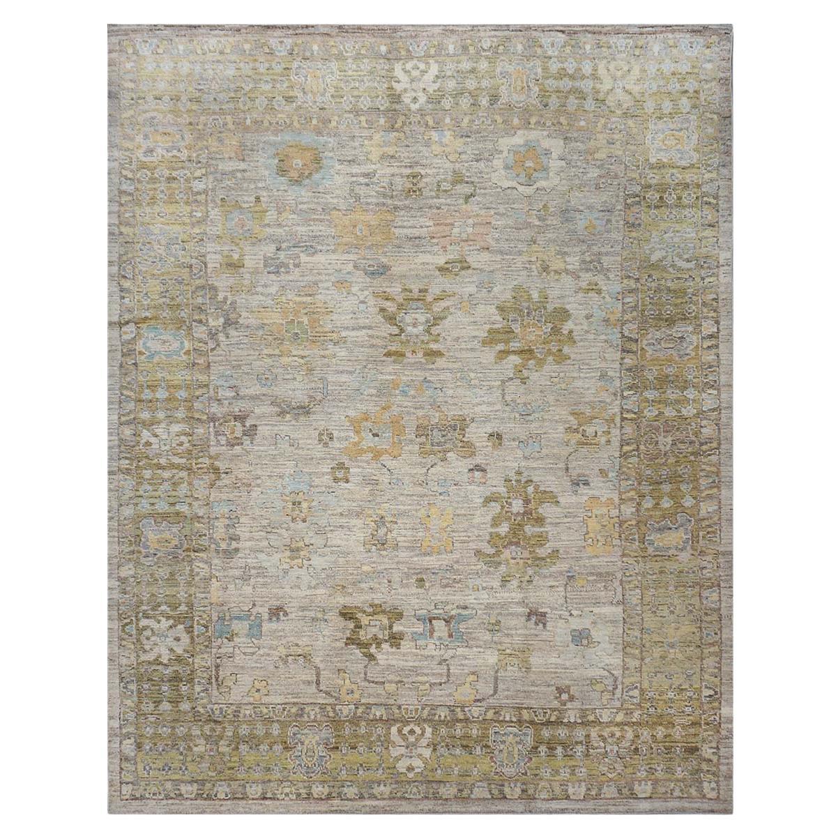 21st Century Turkish Oushak 10X13 Ivory, & Khaki Handmade Area Rug