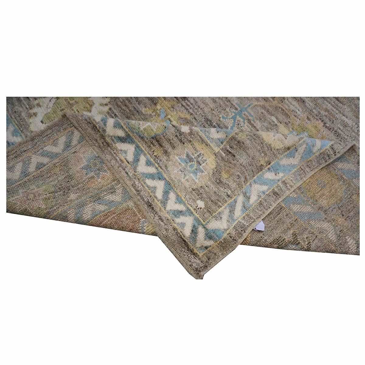 21st Century Türkisch Oushak 10X13 Schiefer Blau& Dunkle Oak Handgefertigt Bereich Teppich im Angebot 4
