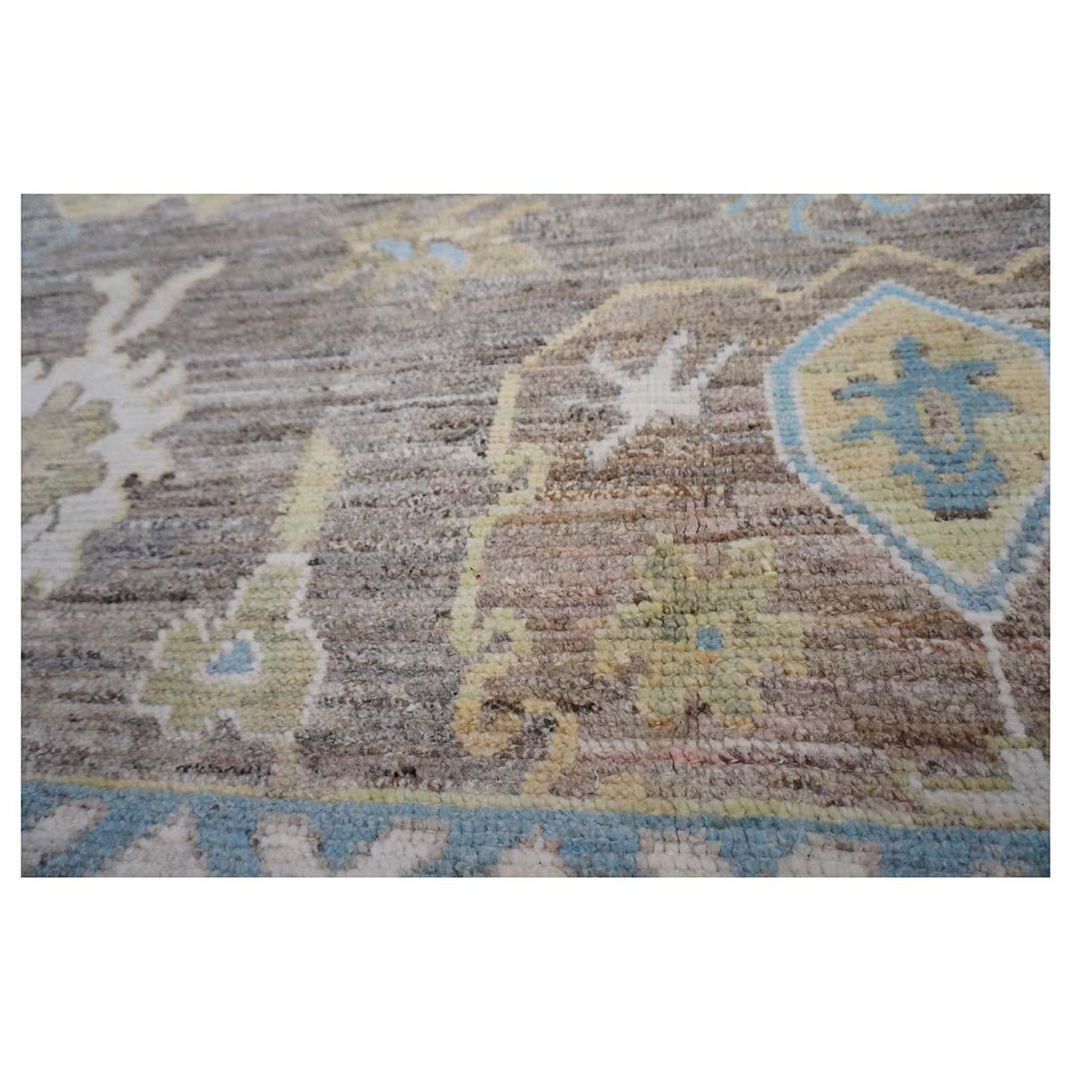 21st Century Türkisch Oushak 10X13 Schiefer Blau& Dunkle Oak Handgefertigt Bereich Teppich im Angebot 2