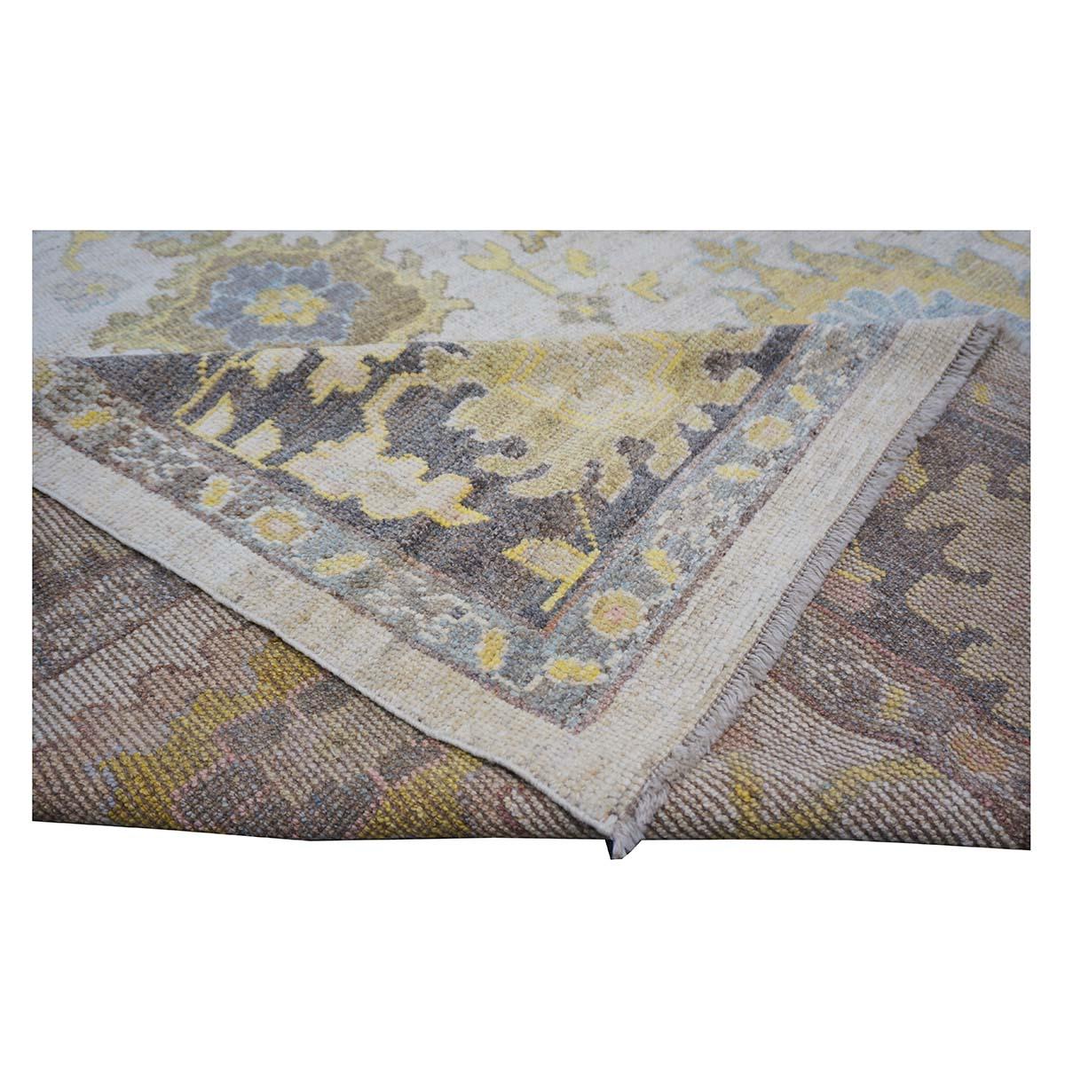 21st Century Turkish Oushak 10X14 Ash Brown, Buff & Khaki Handmade Area Rug im Angebot 4