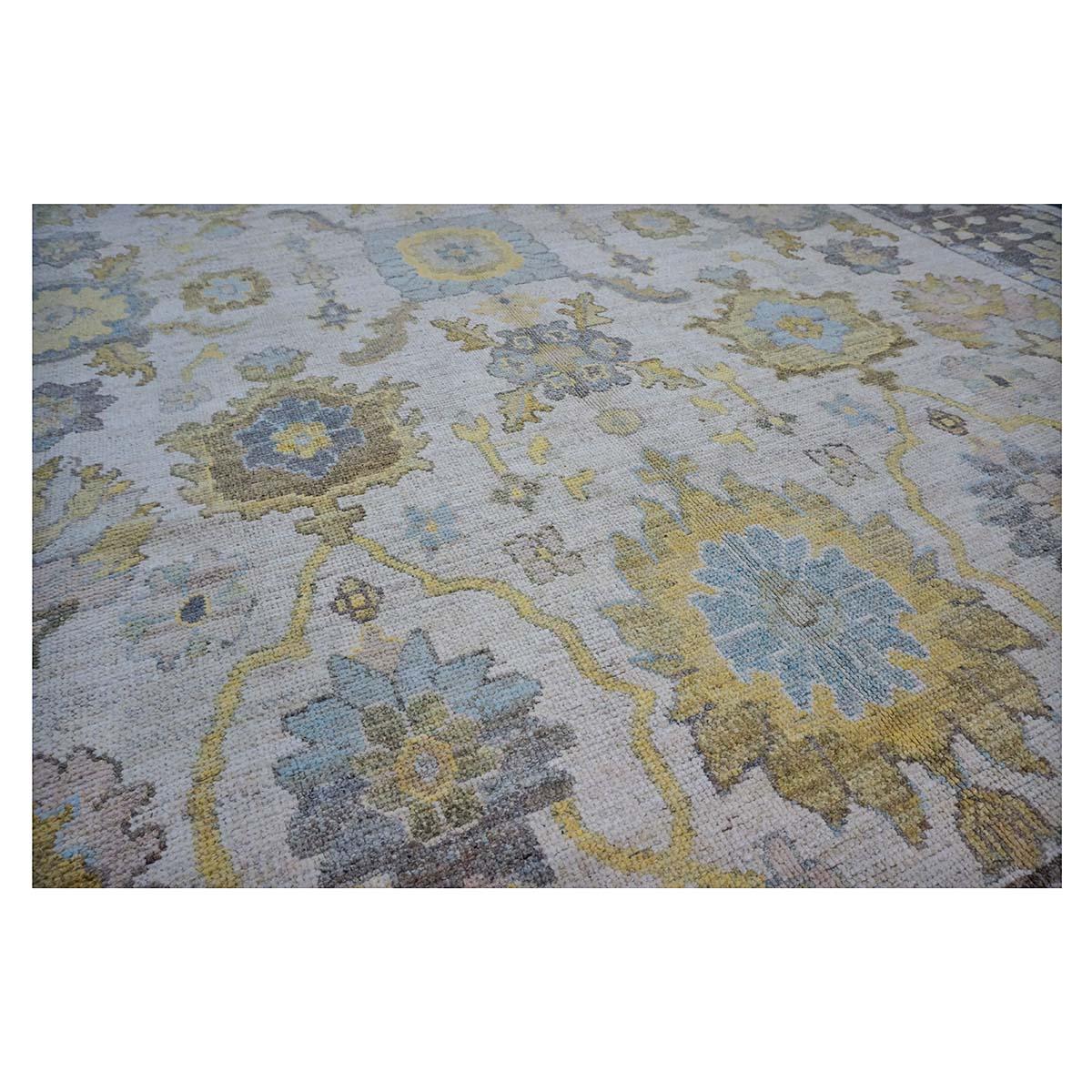21st Century Turkish Oushak 10X14 Ash Brown, Buff & Khaki Handmade Area Rug im Angebot 2