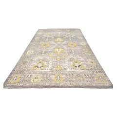 21st Century Turkish Oushak 10x14 Gold, Ivory & Gray Handmade Area Rug