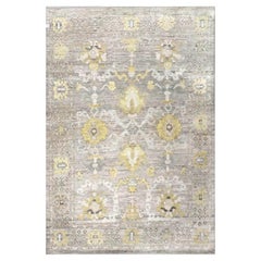 21st Century Turkish Oushak 10x14 Gold, Ivory & Gray Handmade Area Rug