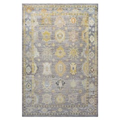 21st Century Turkish Oushak 10X16 Gold, Ivory & Gray Handmade Area Rug (tapis fait main)