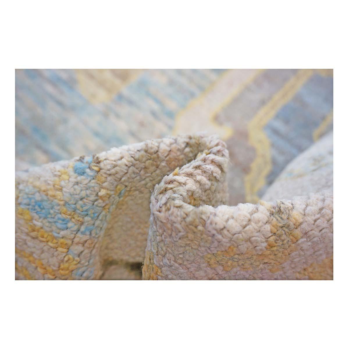Tappeto turco 21st Century Oushak 11X17 Oro, grigio e blu ardesia fatto a mano in vendita 4