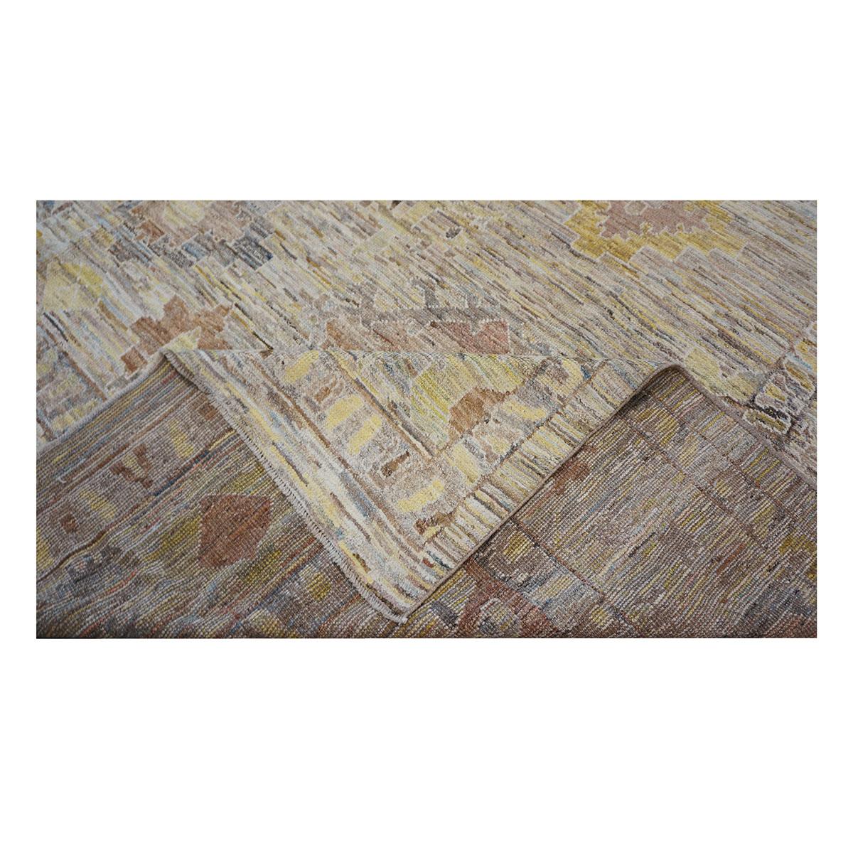 21st Century Turkish Oushak 12X15 Gold, Slate Blue& Ivory Handmade Area Rug (Tapis de sol turc 12X15 or, bleu ardoise et ivoire) en vente 5