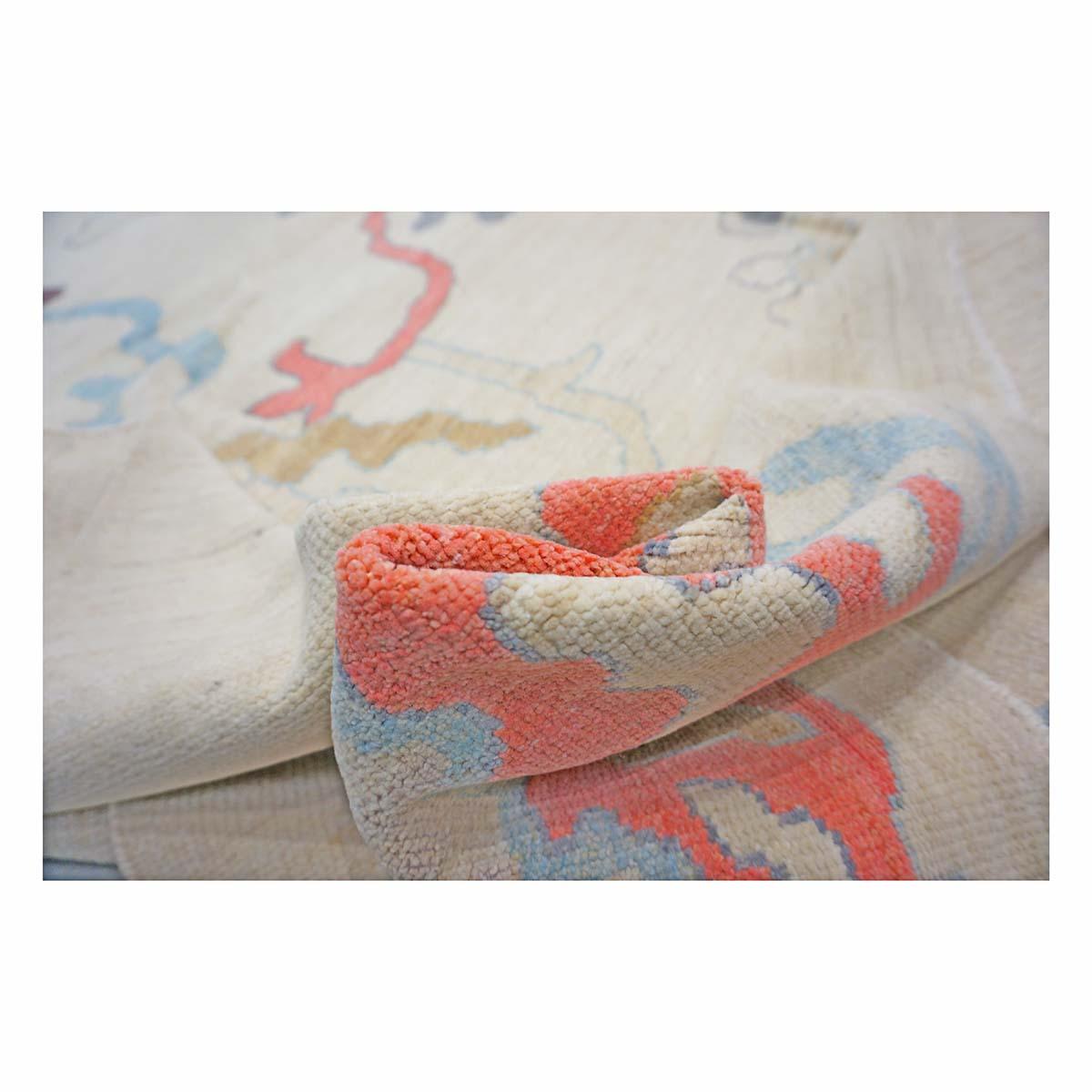 21st Century Turkish Oushak 12X16 Elfenbein, Orange & Schiefer Blau Handmade Läufer Teppich im Angebot 4