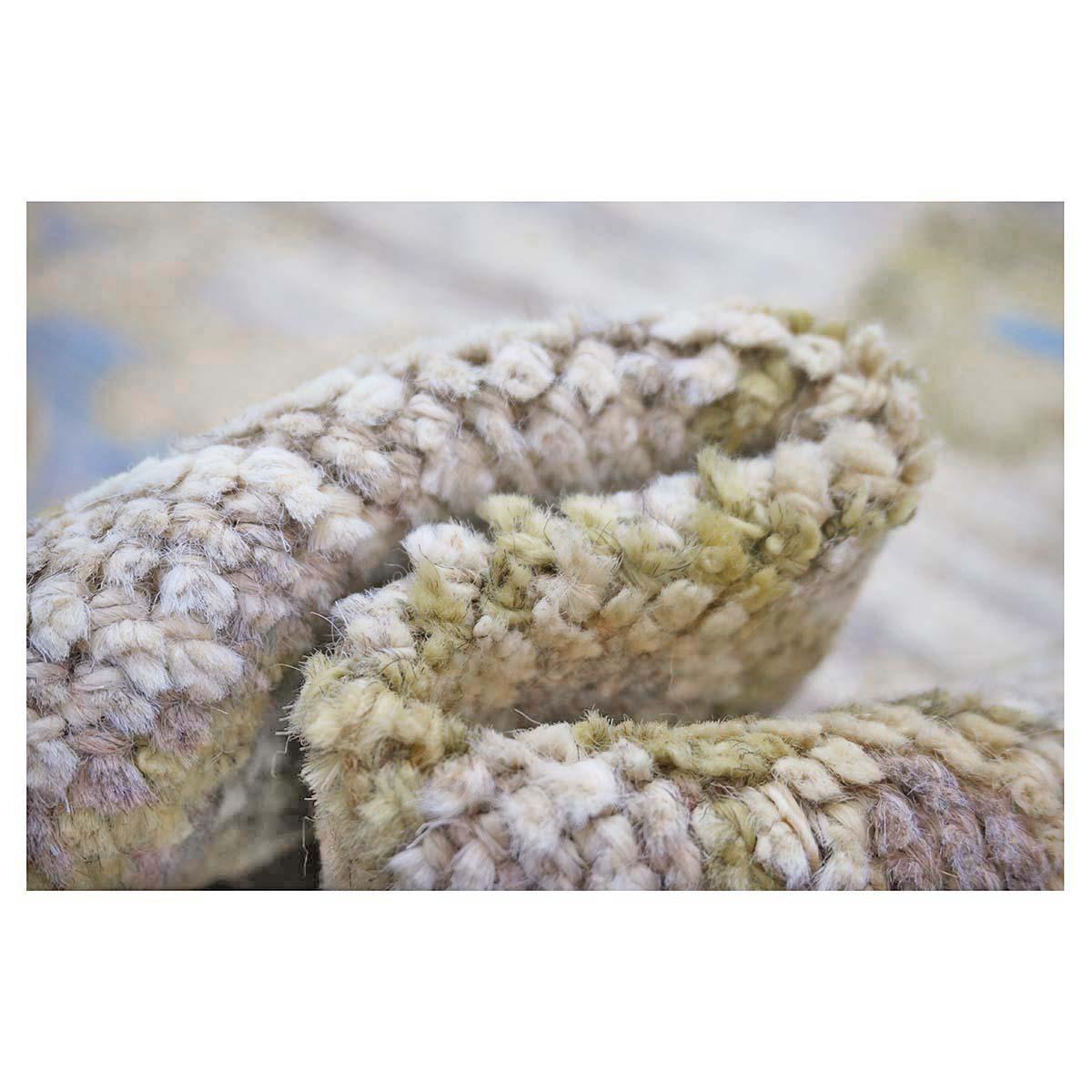 Türkischer Oushak des 21. Jahrhunderts in Palastgröße 17X22  Handgefertigter Teppich Blau & Grau im Angebot 5