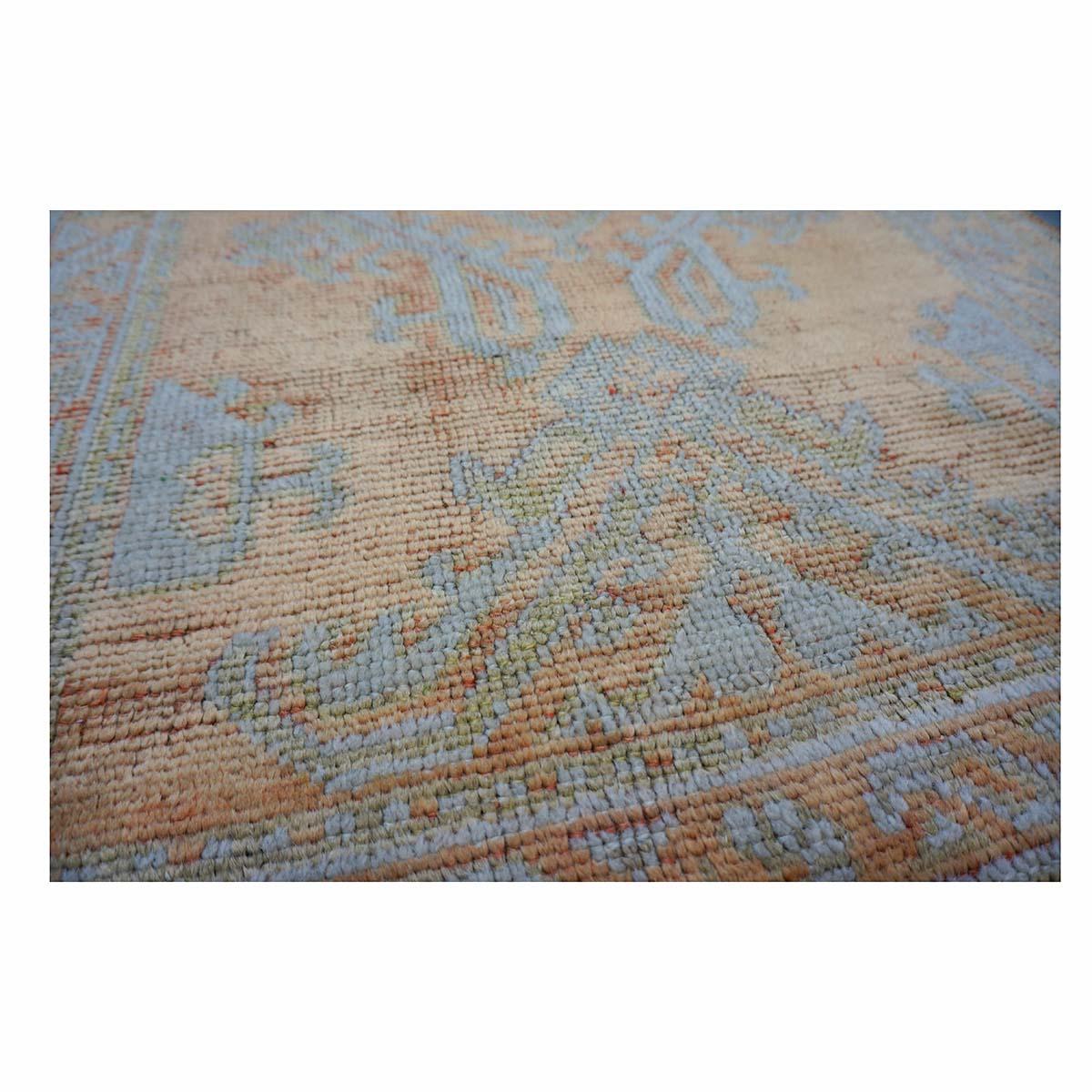 Inizio XX secolo Tappeto turco 21st Century Oushak 3X11 Golden Beige & Khaki fatto a mano in vendita