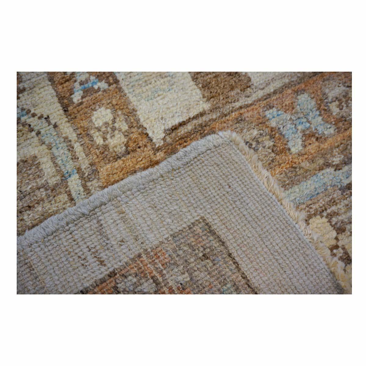 21st Century Turkish Oushak 3X11 Golden Beige & Khaki Tapis fait main en vente 2
