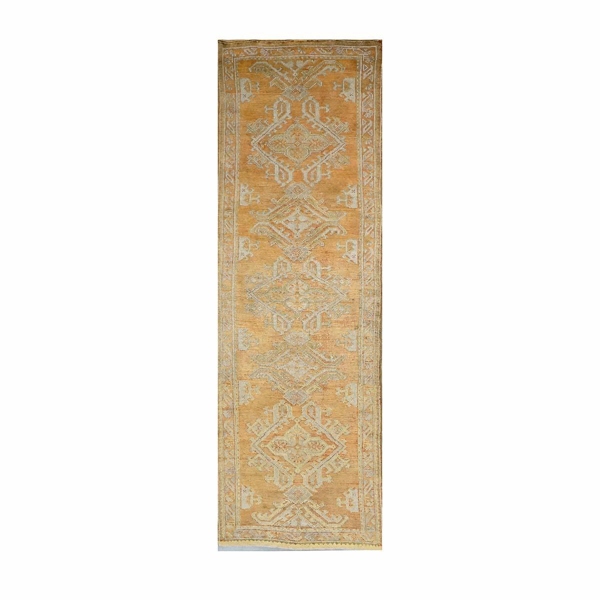 21st Century Turkish Oushak 3X11 Golden Beige & Khaki Tapis fait main en vente