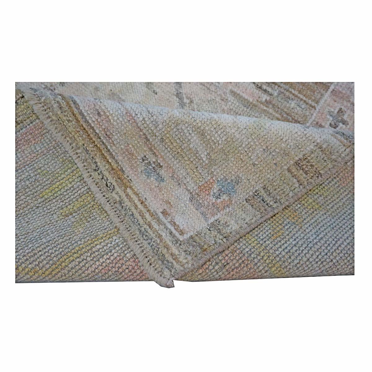 21st Century Turkish Oushak 4X6 Gold, Charcoal & Ivory Handmade Area Rug (Tapis de sol turc Oushak 4X6 or, anthracite et ivoire) en vente 1