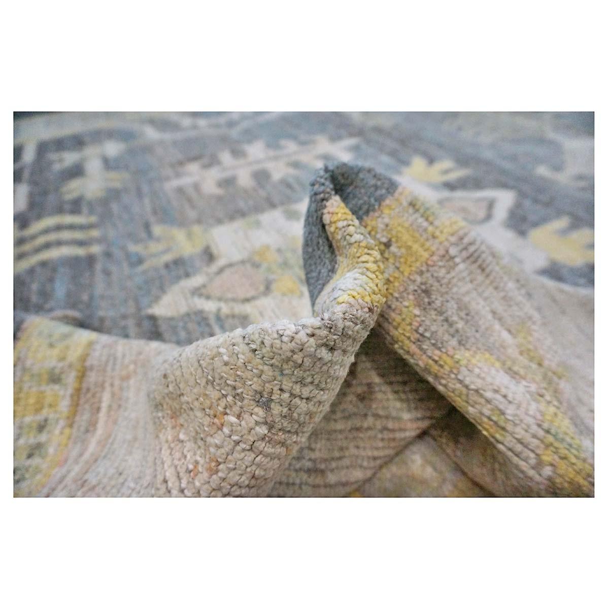 21st Century Turkish Oushak 9X13 Gold, Ivory & Gray Handmade Area Rug (tapis fait main) en vente 3