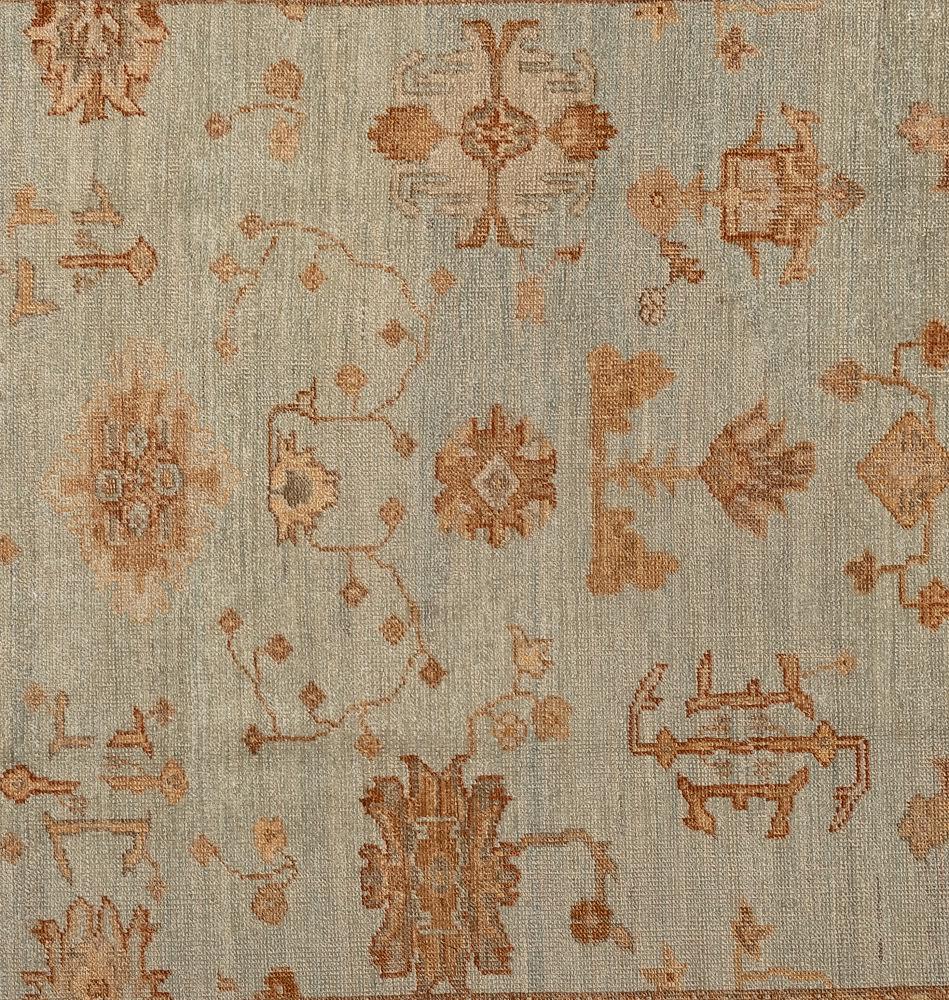 Spun with the finest wool, this Turkish Oushak features beautifully crafted motif throughout. With the combination of warmth and light & airy colors, it is sure to bring sophistication to any space. 

Size - 6' x 9'
Color - Toffee & Dusty blue
Type