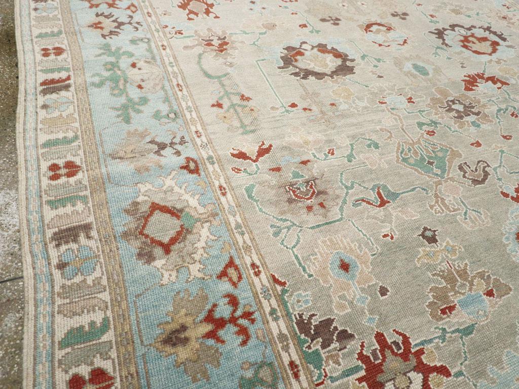 Türkischer Oushak-Teppich in Zimmergröße des 21. Jahrhunderts (Handgeknüpft) im Angebot