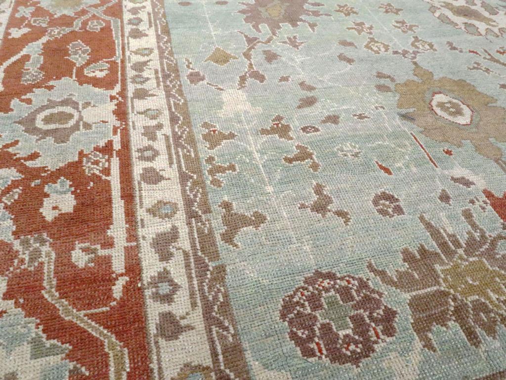 Türkischer Oushak-Teppich in Zimmergröße des 21. Jahrhunderts (Handgeknüpft) im Angebot