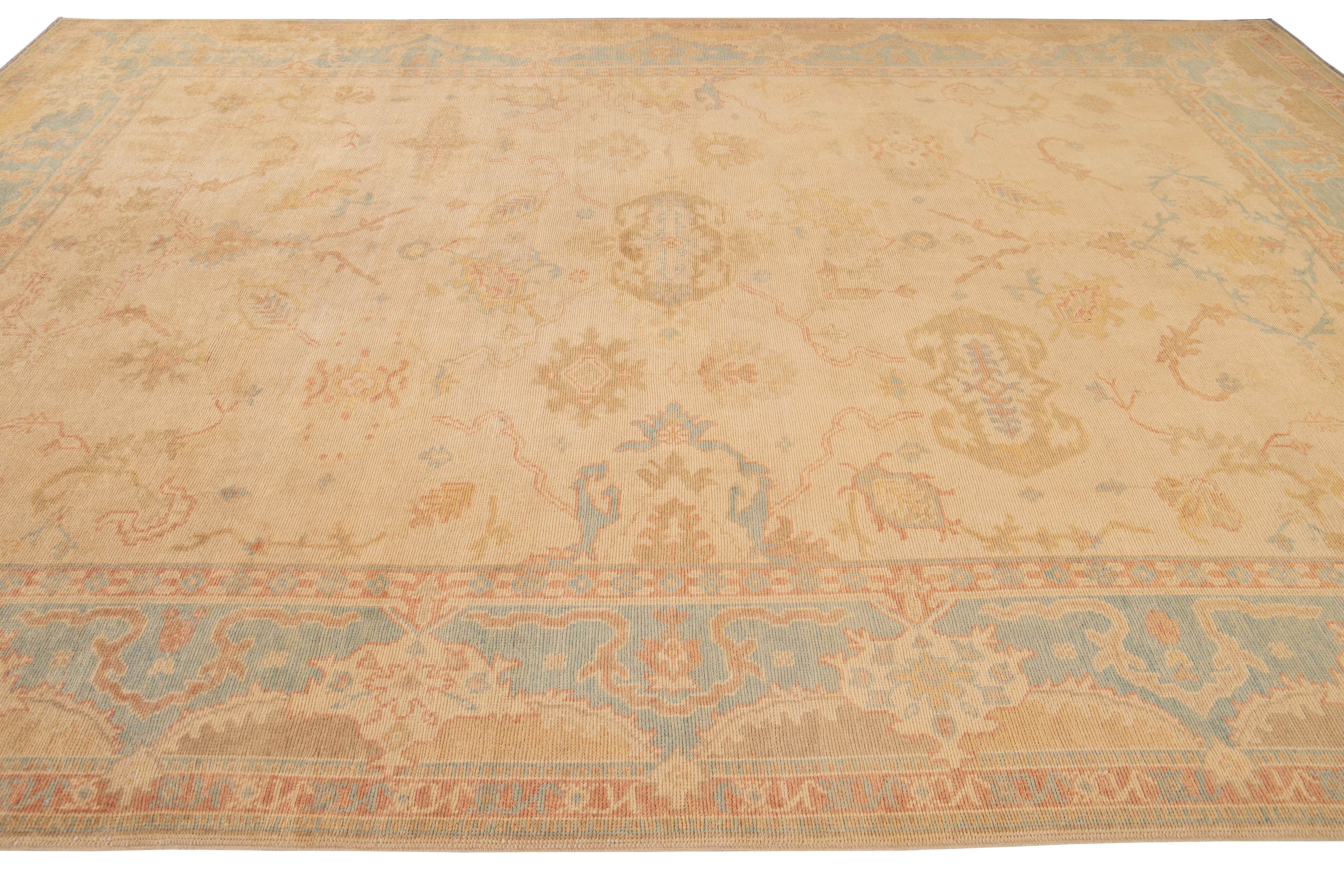 Contemporary 21st Century Turkish Oushak Wool Rug For Sale