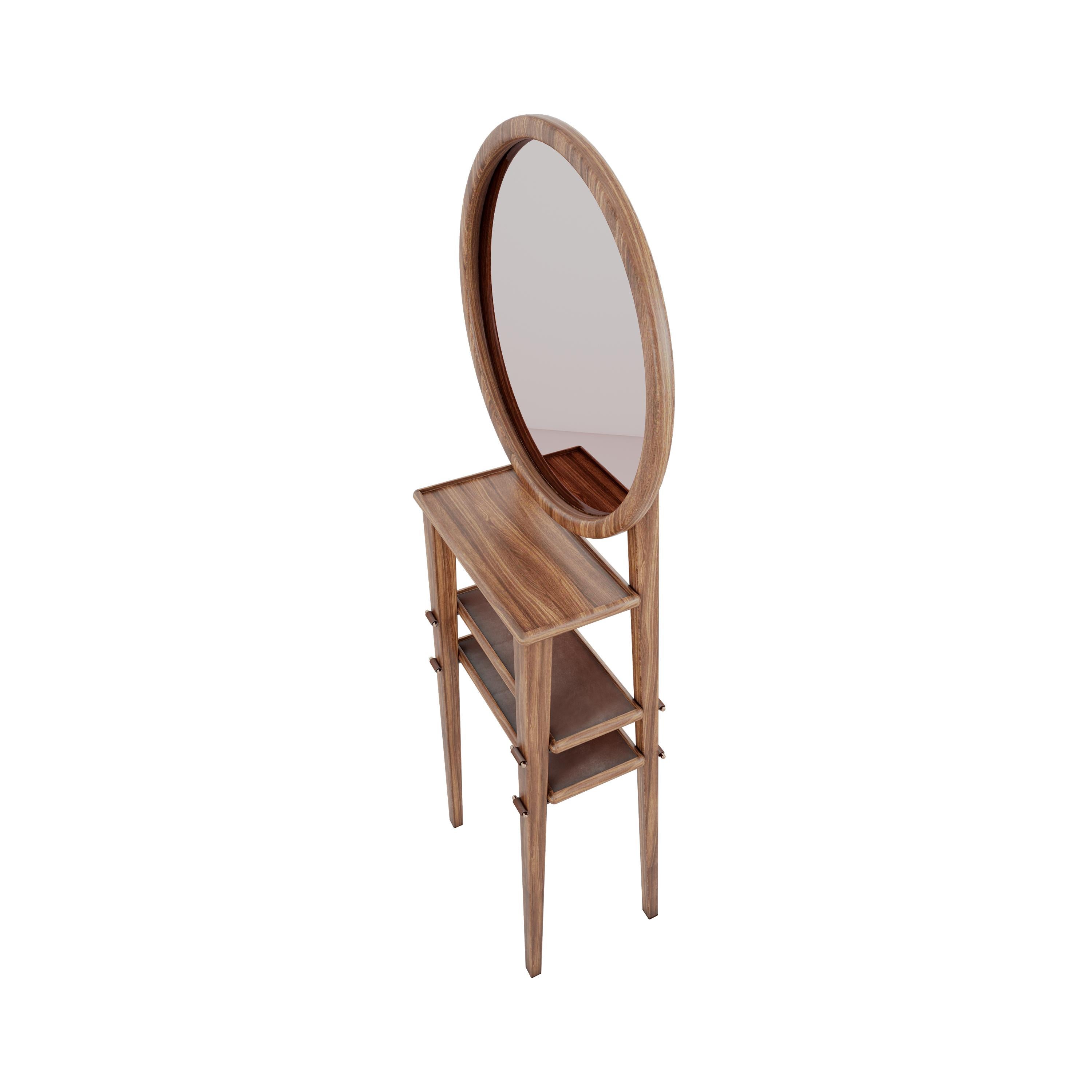 Miroir sur pied Turner du 21e siècle, en bois, fabriqué au Portugal  par Wood Tailors en vente 1