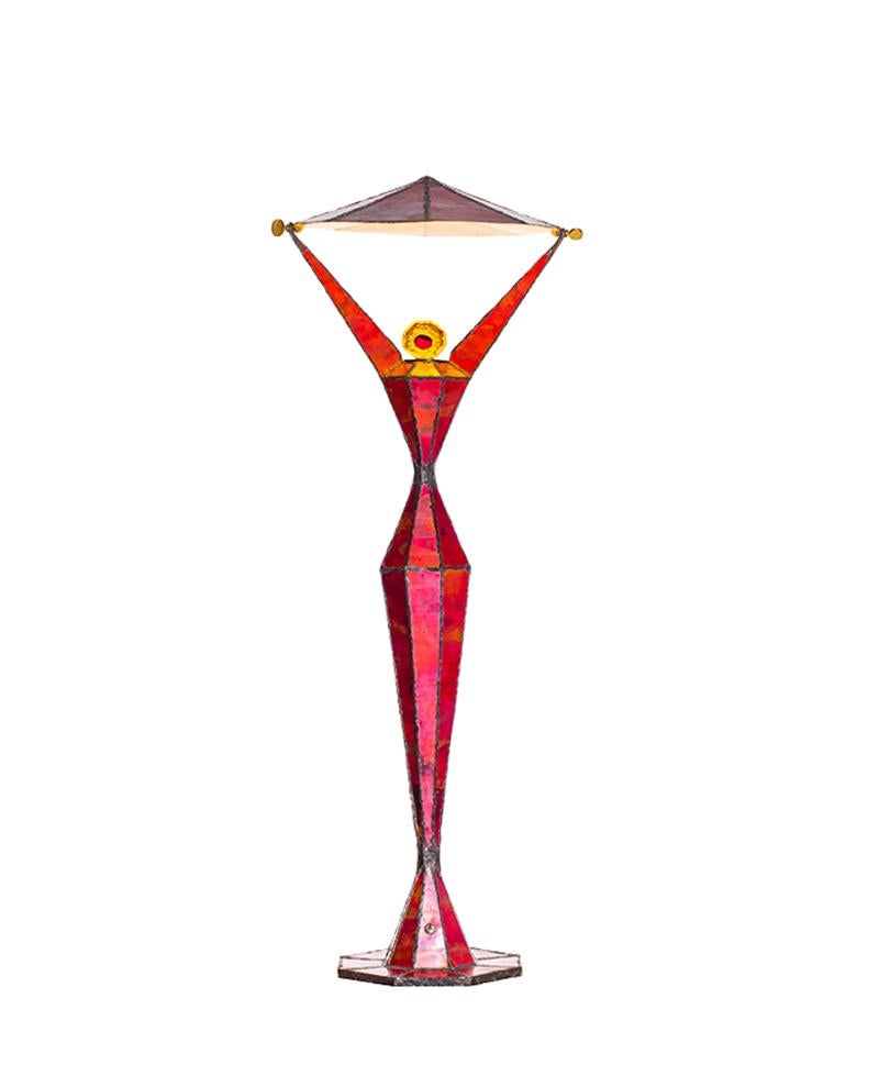 Moderne 21e siècle Lampe sculpturale unique Lady Red par Fantôme en vente