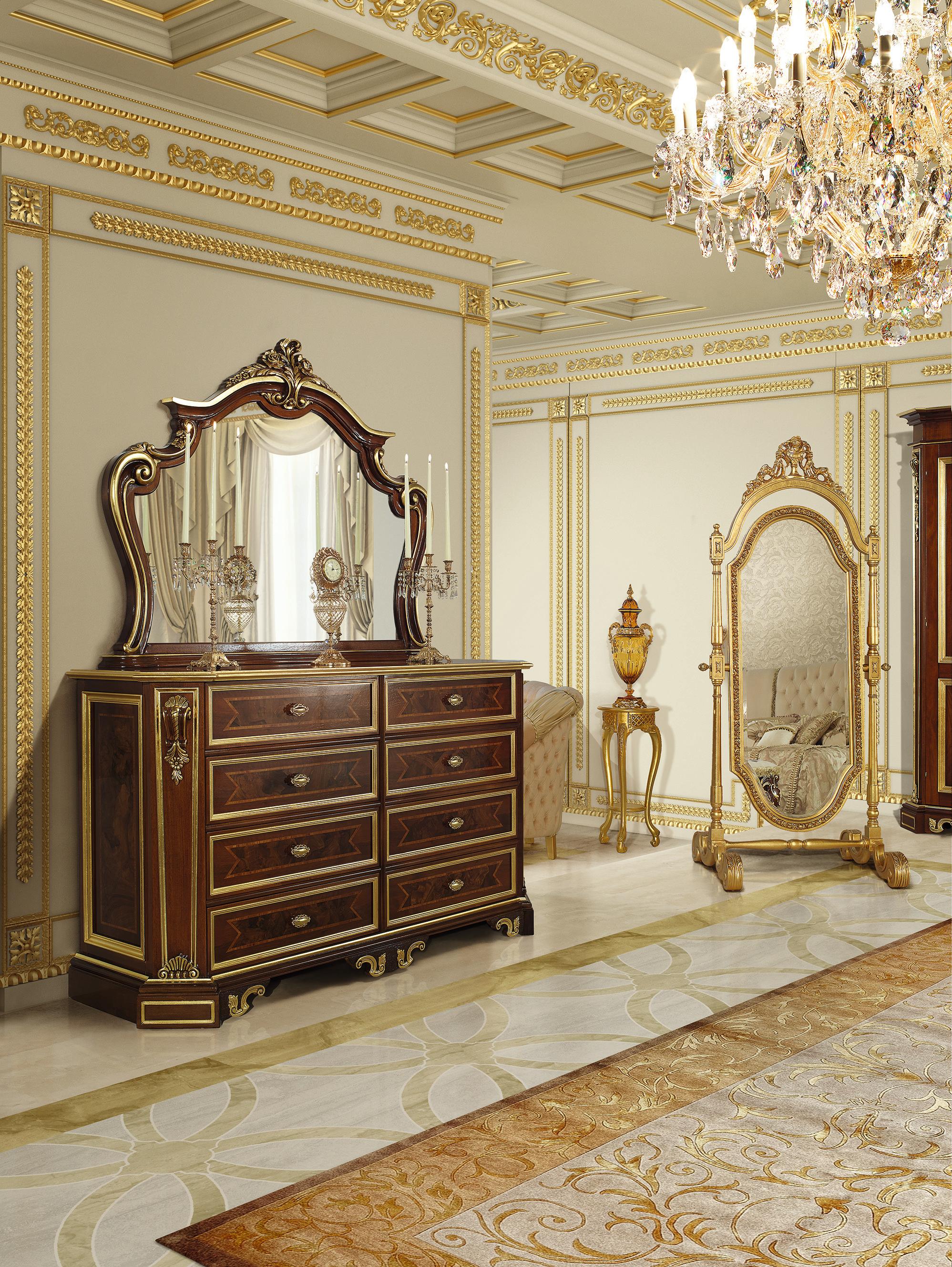 Schminktischschrank des 21. Jahrhunderts mit Oberfläche aus Massivholz und Andwalnussholz von Modenese Gastone (Appliqué) im Angebot