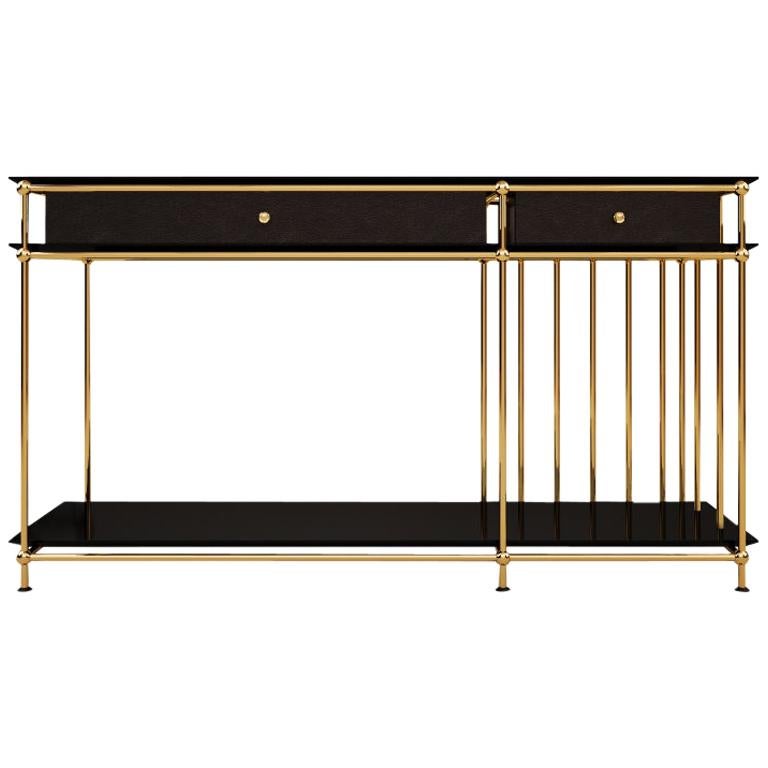 21st Century Solid Linden Wood Console For Sale at 1stDibs