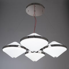 21st Century Velasca White Blown Glass Chandelier by Roberto Lazzeroni