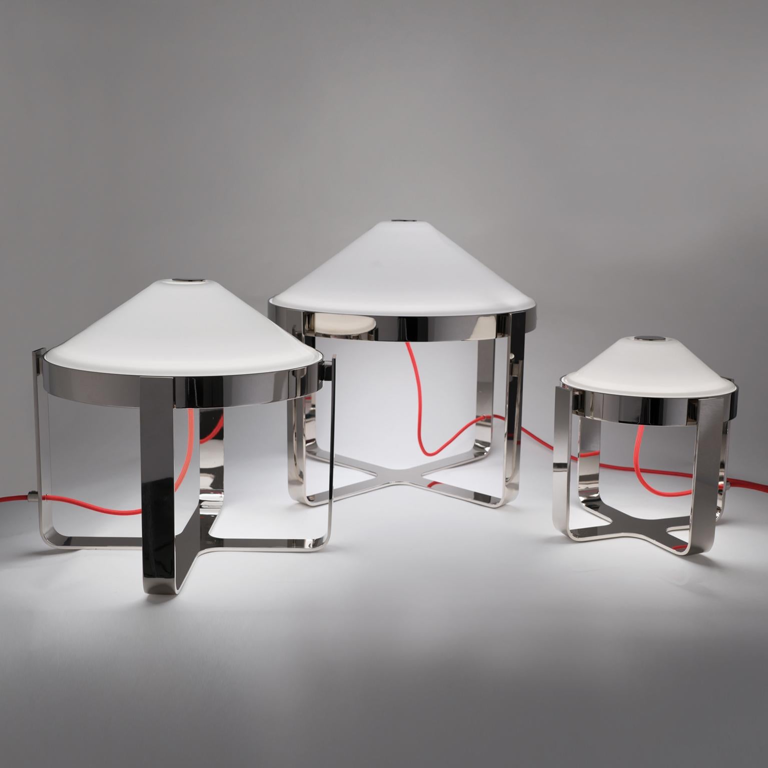 Modern 21st Century Velasca White Blown Glass Table Lamp by Roberto Lazzeroni For Sale