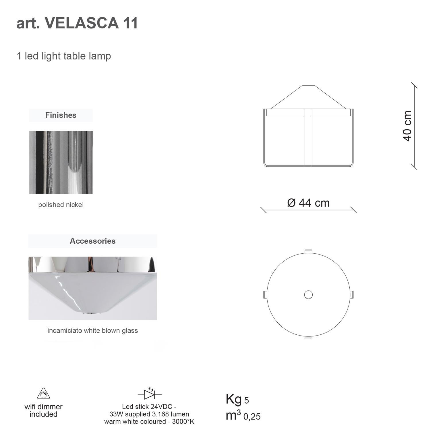 21st Century Velasca White Blown Glass Table Lamp by Roberto Lazzeroni In New Condition For Sale In Sesto Fiorentino, IT