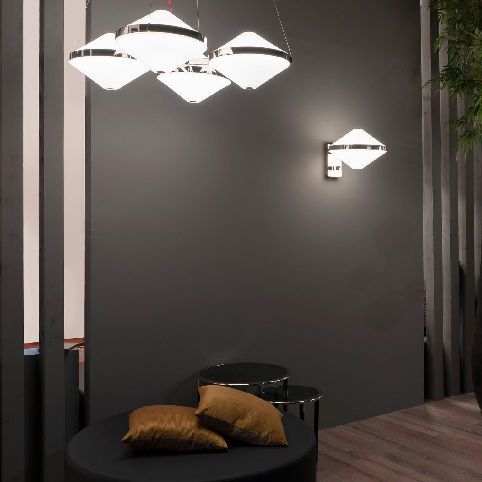 Modern 21st Century Velasca White Blown Glass Wall Lamp by Roberto Lazzeroni For Sale