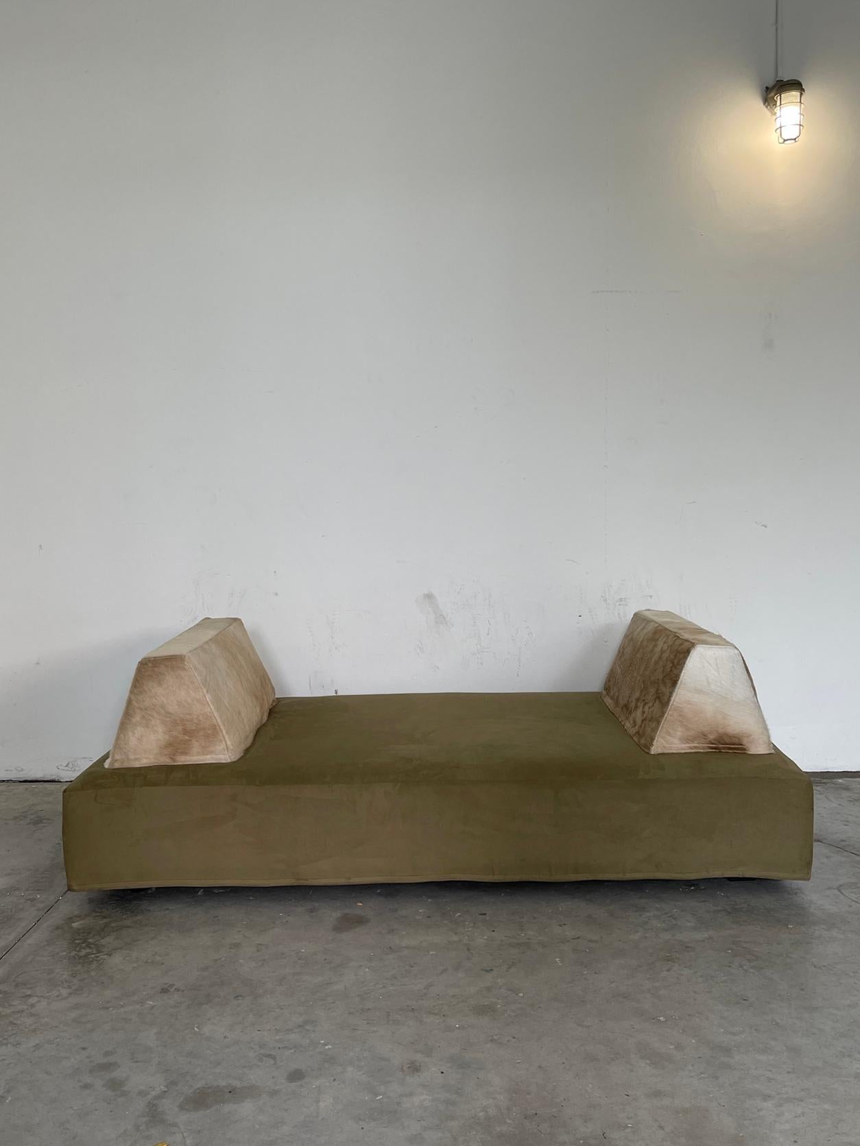 21st Century Velvet and Cowhide Daybed Sofa 6