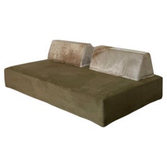 21st Century Velvet and Cowhide Daybed Sofa
