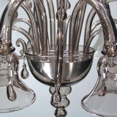 Lampadario veneziano del XXI secolo a 6 bracci in vetro di Murano ametista di Multiforme