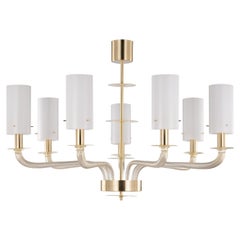 Lampadario veneziano del XXI secolo a 7 bracci in vetro di Murano oro Tribeca di Multiforme
