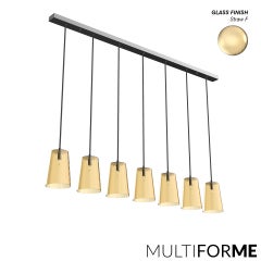 Araña veneciana del siglo XXI de 7 luces de cristal de Murano personalizada por Multiforme