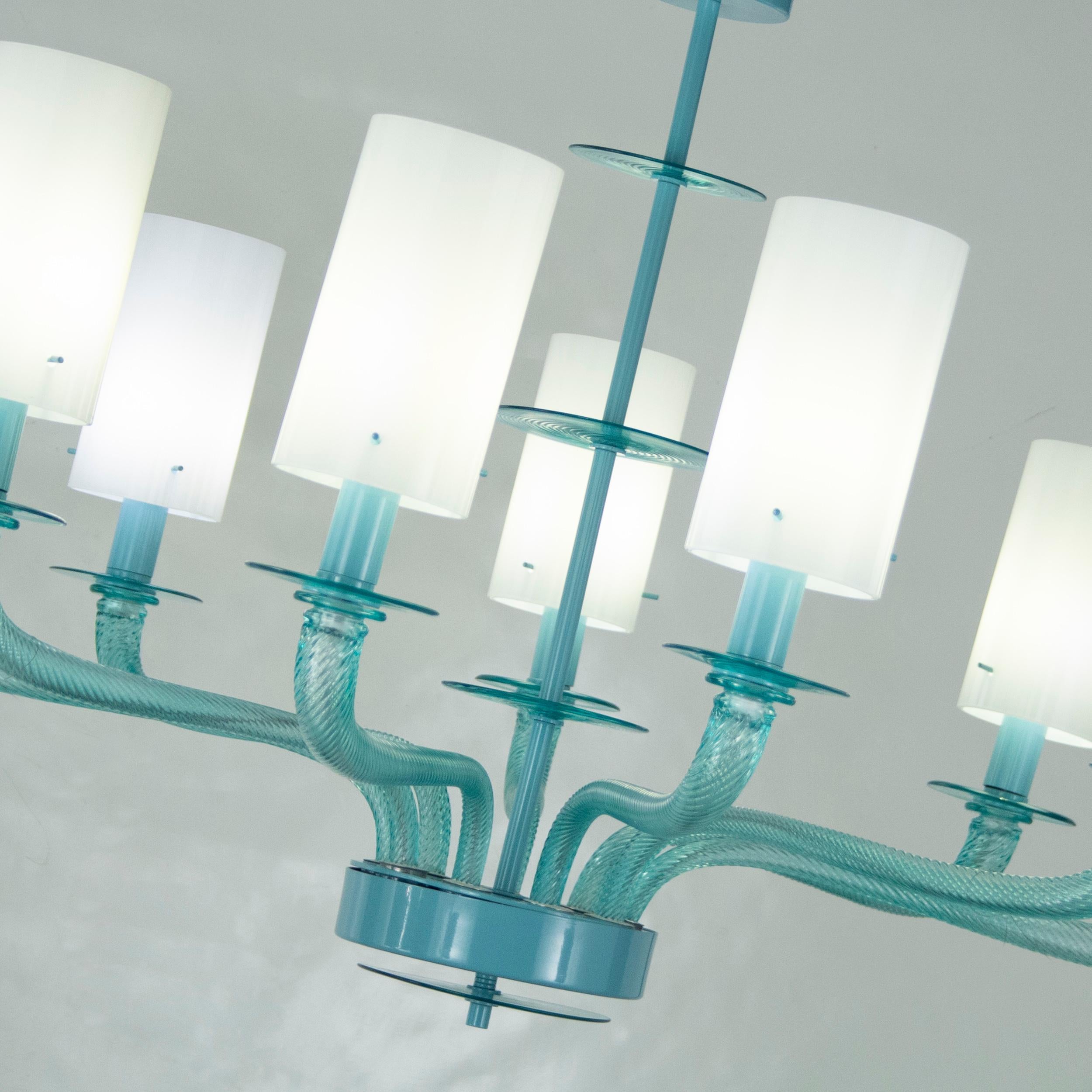 Lustre vénitien du 21e siècle à 9 bras en verre de Murano vert clair par Multiforme Neuf - En vente à Trebaseleghe, IT