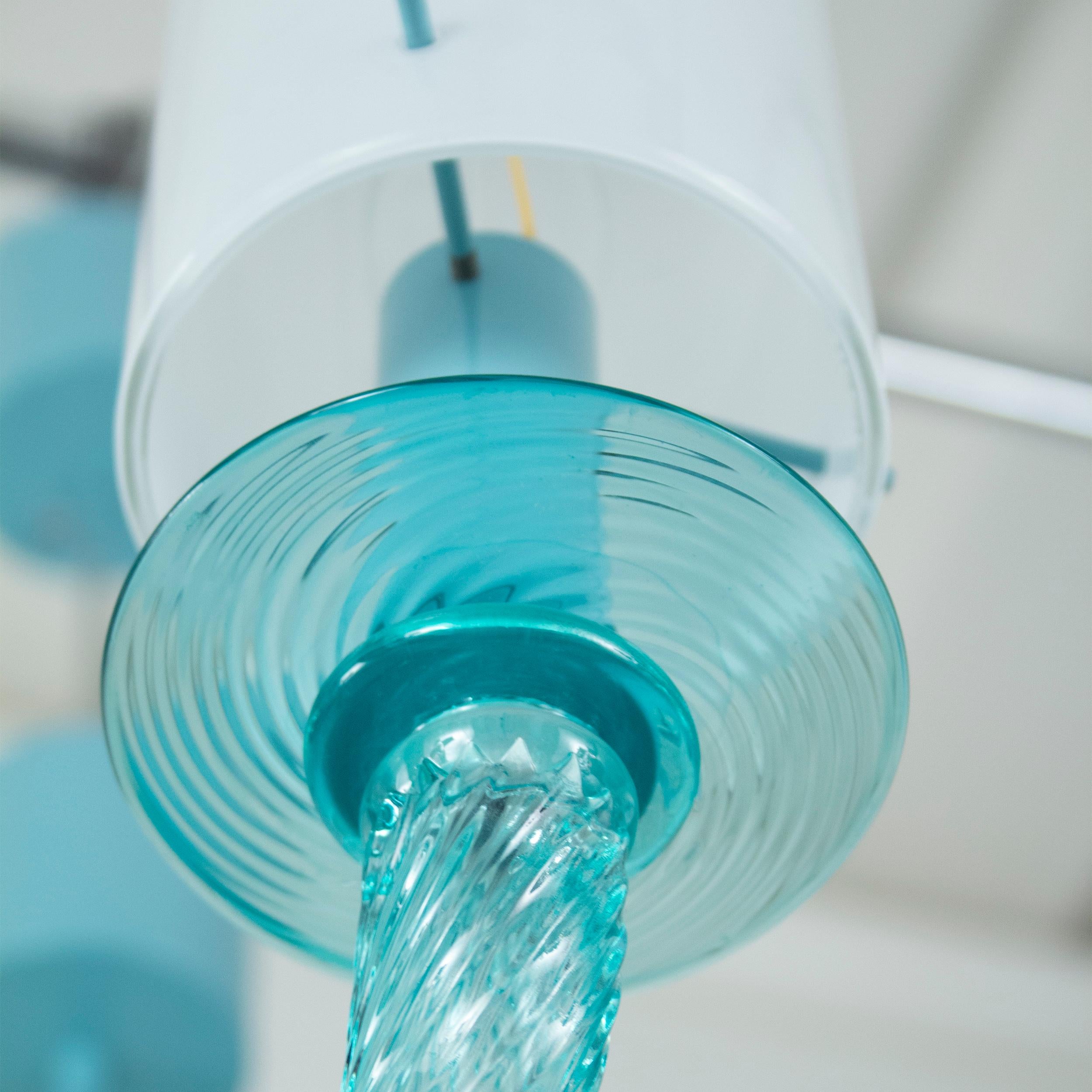 Verre brun Lustre vénitien du 21e siècle à 9 bras en verre de Murano vert clair par Multiforme en vente