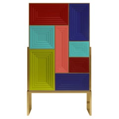 Cabinet Venezia del XXI secolo in legno laccato, realizzato in Portogallo da Malabar